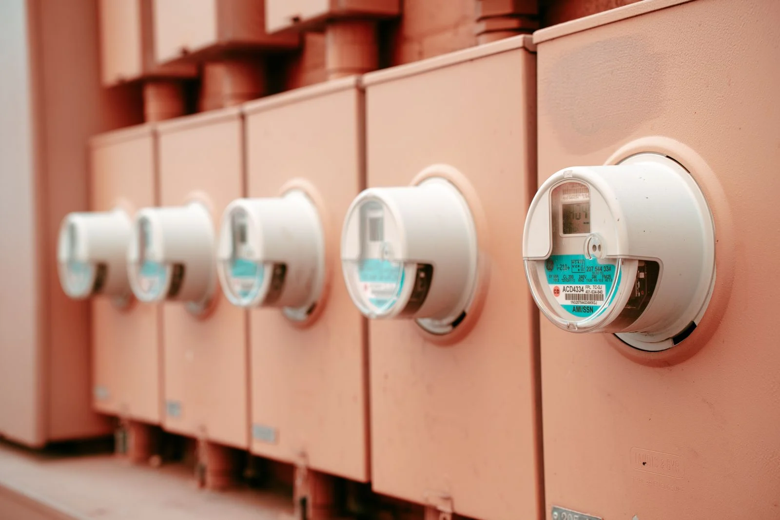 Fila de medidores eléctricos que registran el consumo facturado en el recibo de CFE